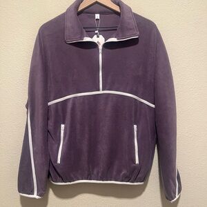 NWT Woman's Half Zip Pullover Fleece Jacket Oversized with Pockets